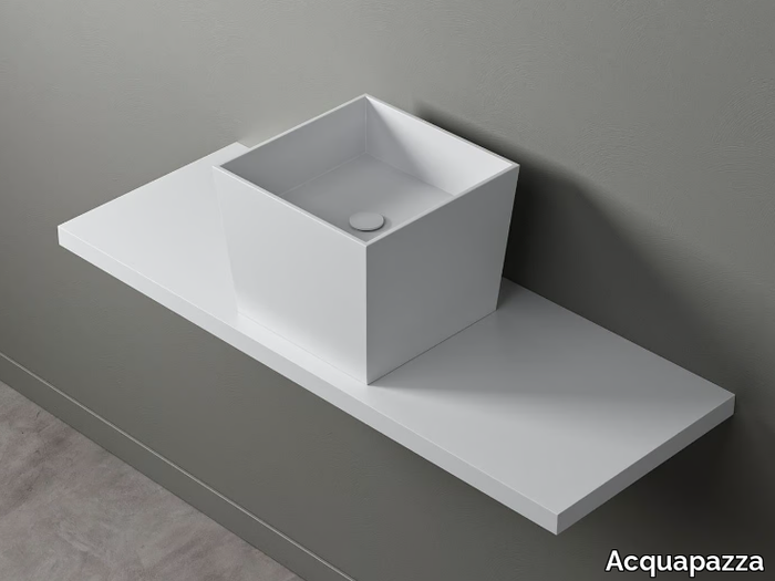 PRISMA - Countertop square Corian® washbasin _ Acquapazza