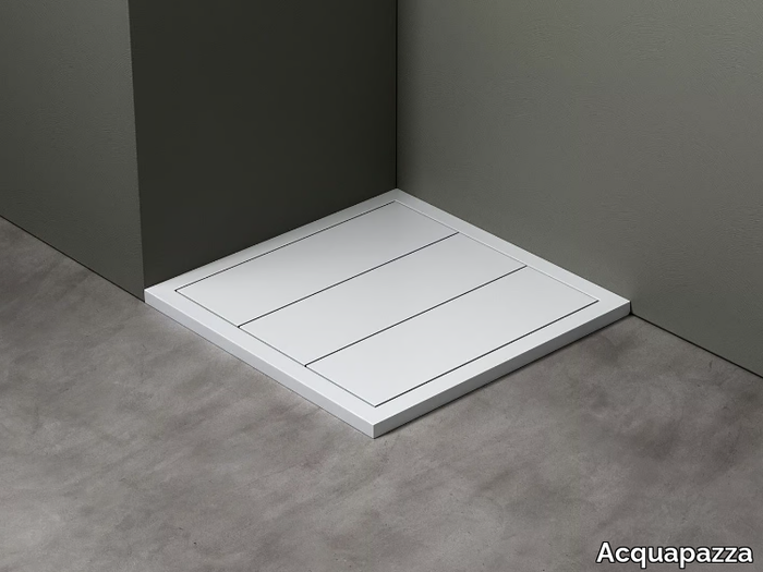 SLICE MAXI DOGA80X80 - Square Corian® shower tray _ Acquapazza