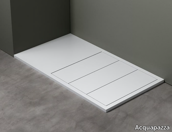 SLICE STEP MAXI90X160 - Rectangular Corian® shower tray _ Acquapazza