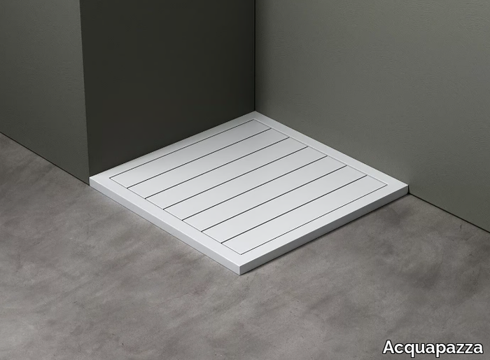 SLICE80X80 - Square Corian® shower tray _ Acquapazza