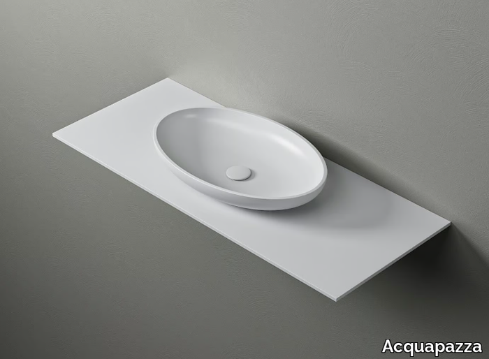 STONE - Oval countertop Corian® washbasin _ Acquapazza