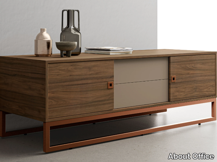 BOLD58 - Low wooden office storage unit with hinged doors and drawers _ About Office