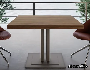 MAGNUM - Square wooden meeting table with metal base _ About Office