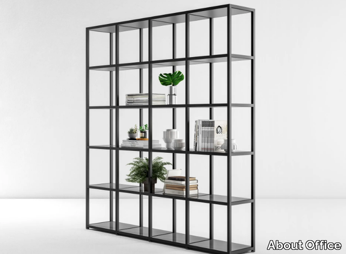 HYPE - Open tall freestanding aluminium office shelving _ About Office