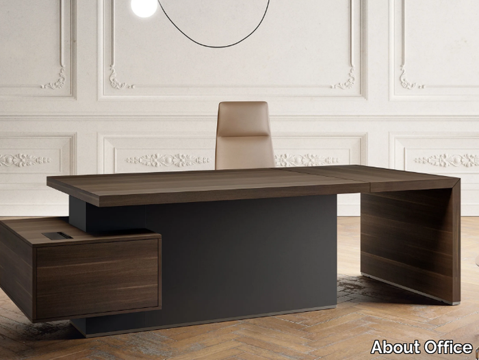 IMPERIAL - Wooden executive desk with chest of drawers _ About Office