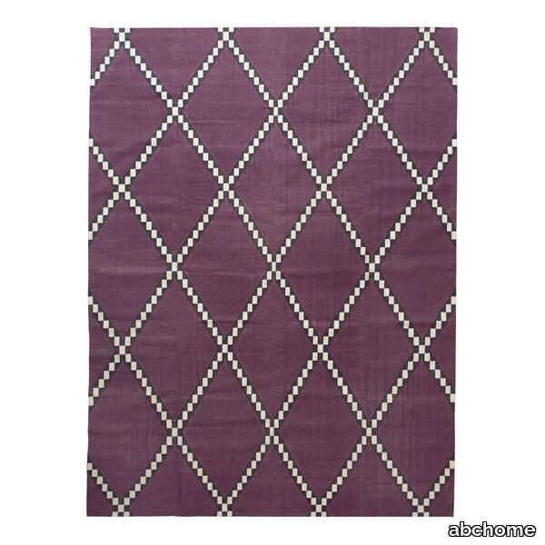 Purple Diamond Flatweave Cotton Rug