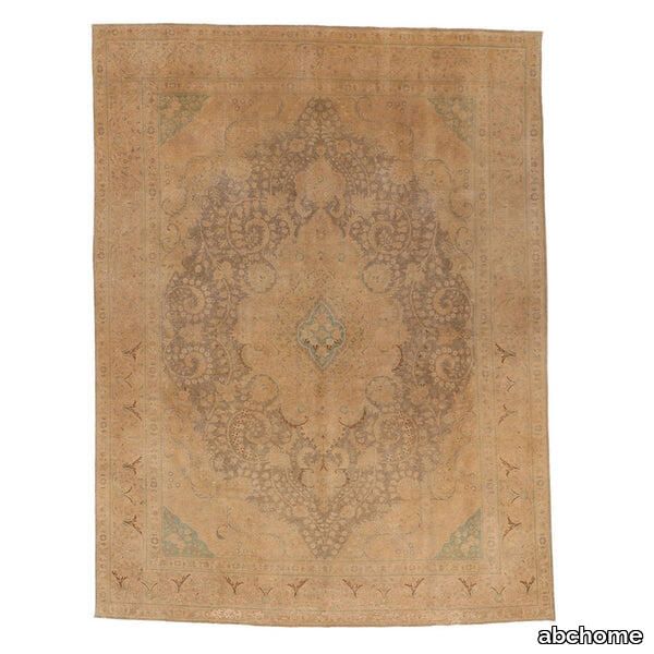 Beige Vintage Traditional Wool Rug