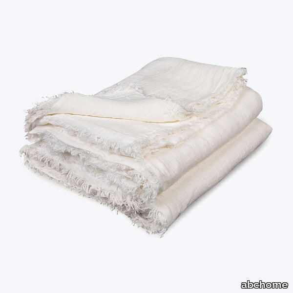 Washed Linen Throw - Ecru