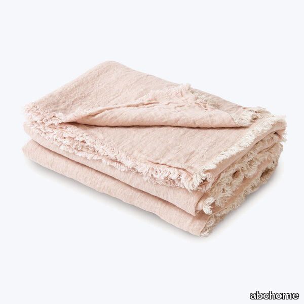 Washed Linen Throw - Petal