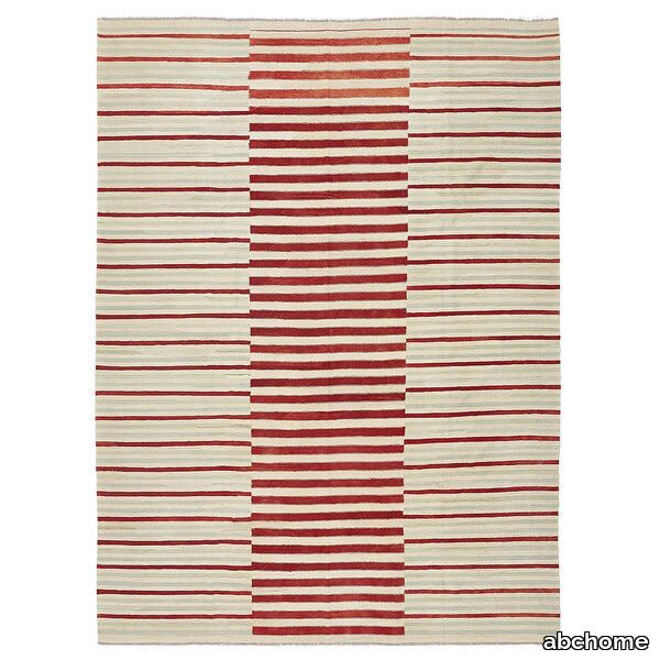 Red Turkish Flatweave Wool Rug