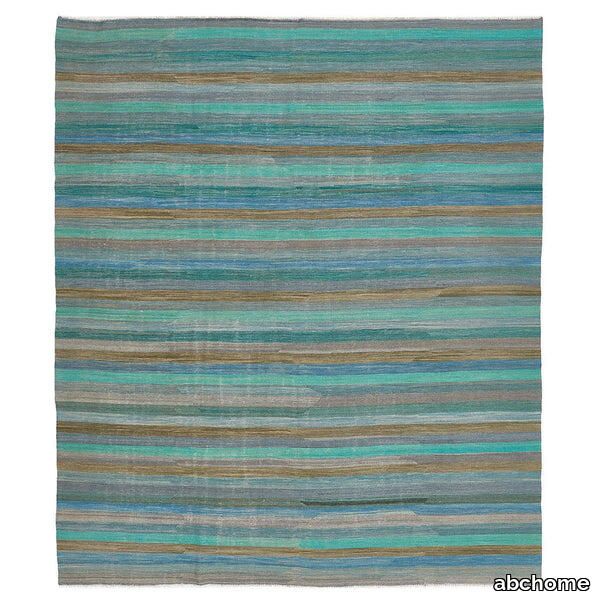 Blue Turkish Flatweave Wool Rug