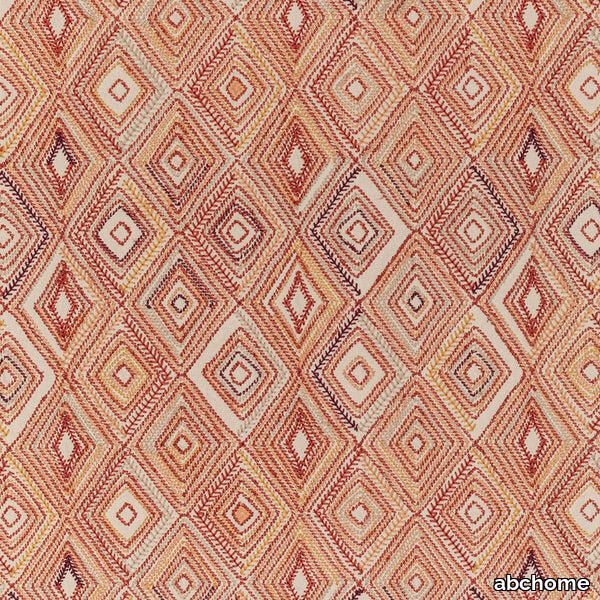 Paprika Embroidered Fabric