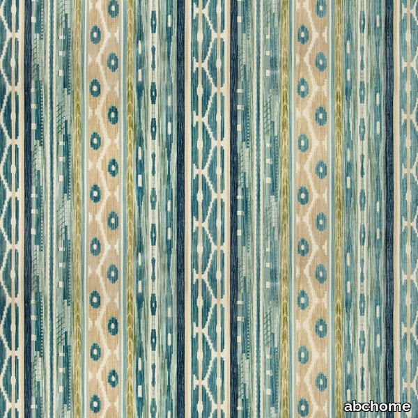 Blue Multi Stripe Velvet Fabric