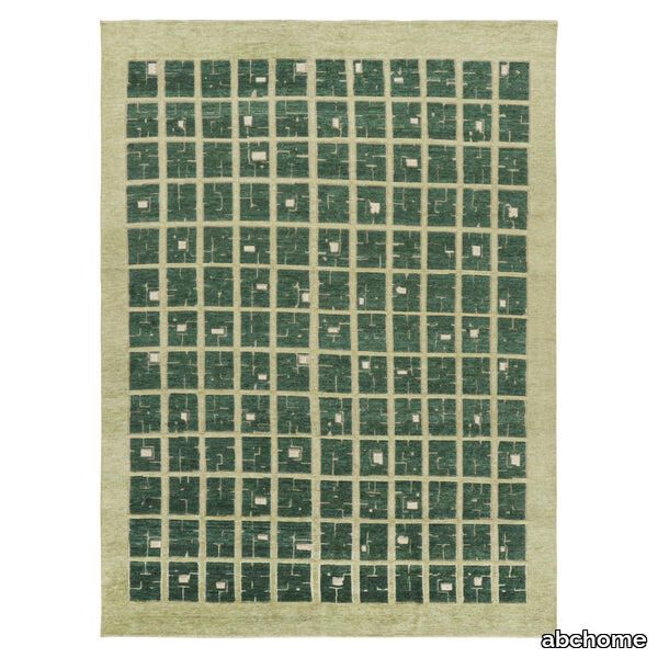 Green Contemporary Wool Rug