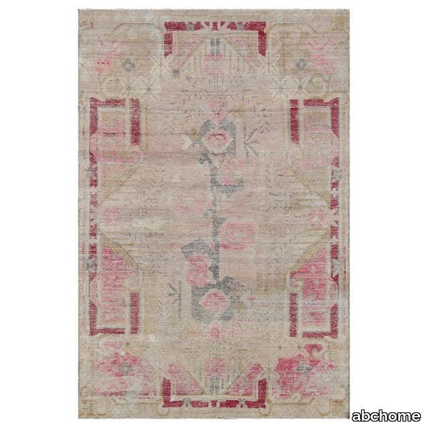 Pink Vintage Wool Cotton Blend Rug