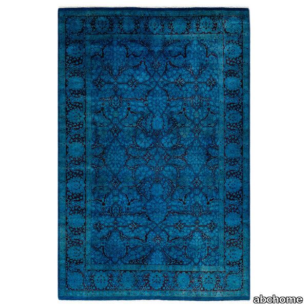 Blue Overdyed Wool Rug