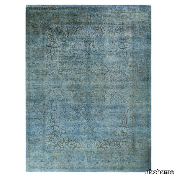 Teal Overdyed Wool Rug