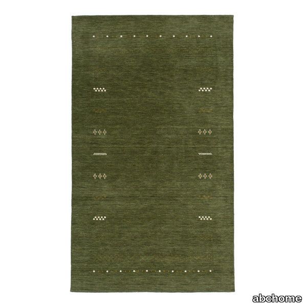 Green Solid Indo Gabbeh Rug