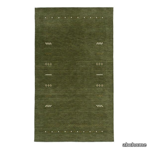 Green Solid Indo Gabbeh Rug