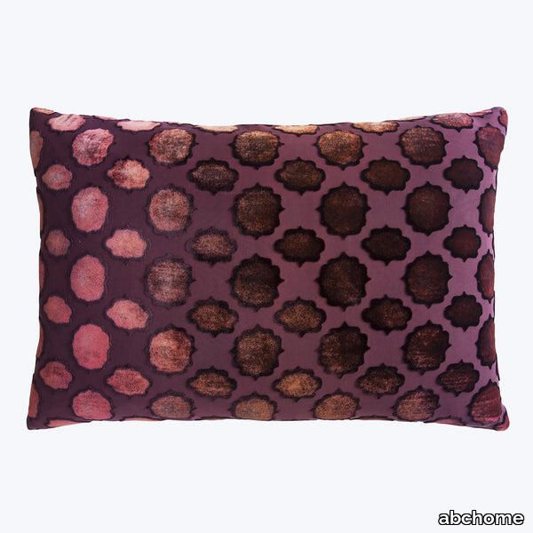 Mod Fretwork Velvet Pillow, Wildberry