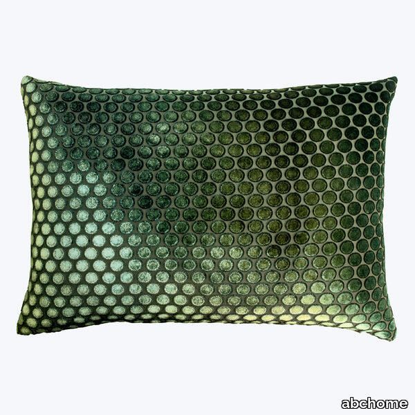 Dots Velvet Pillow, Evergreen