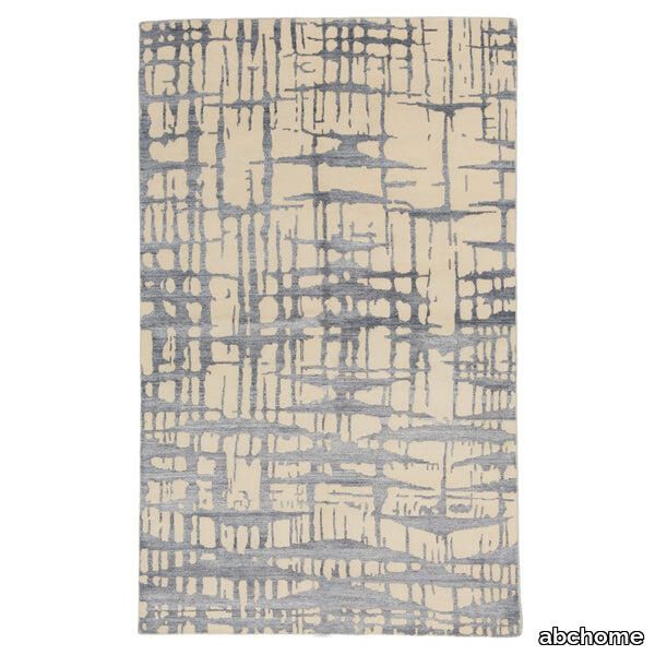 Silver Modern Wool Blend Rug