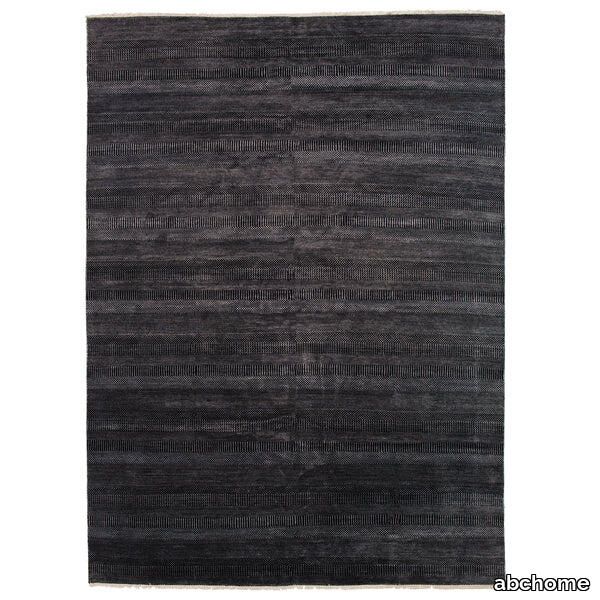 Black Modern Wool Rug
