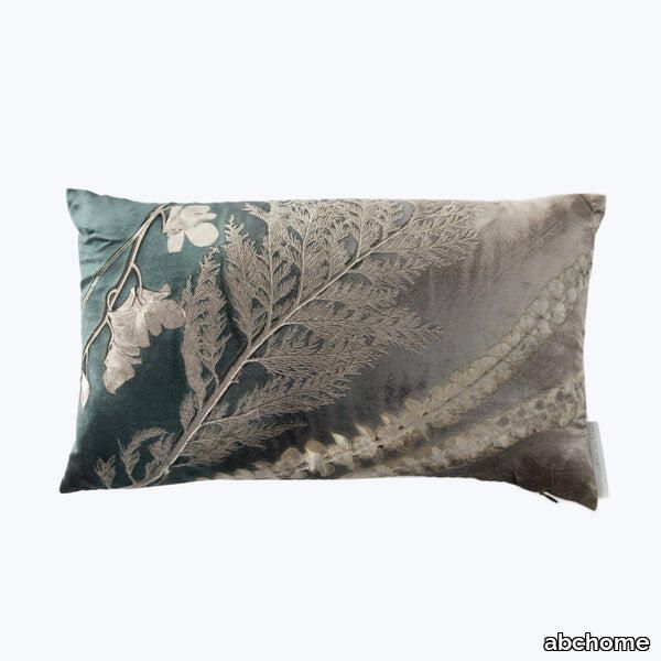 Collage Ombre Lumbar Pillow, Malachite on Cobble