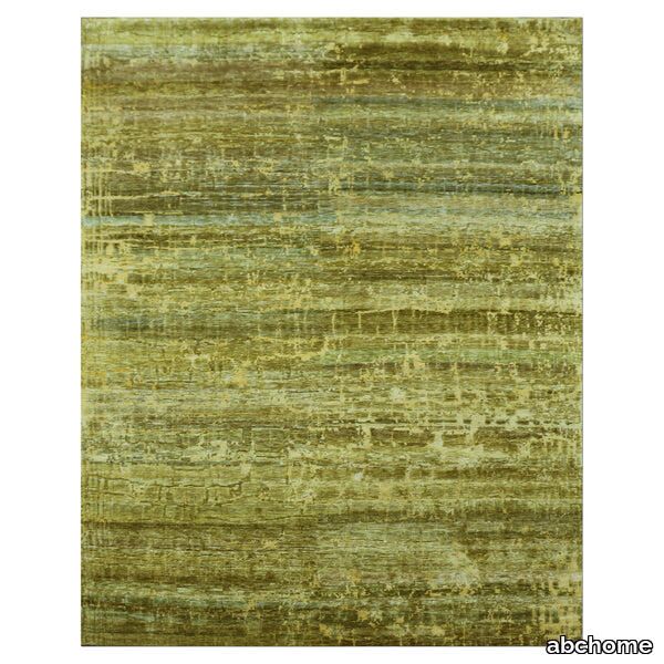 Green Tibetan Modern Silk Rug