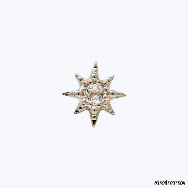 Aztec Micro Starburst Clear Topaz Stud