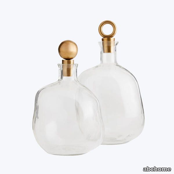 Gramercy Organic Glass Decanters, Set of 2