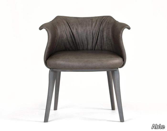 AMPHORA DC - Upholstered leather chair with armrests _ Able