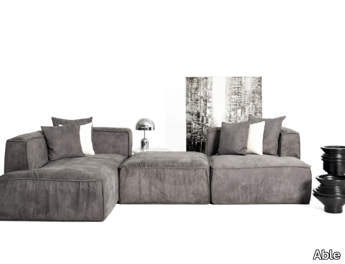 ANNETTE - Modular fabric sofa with chaise longue _ Able