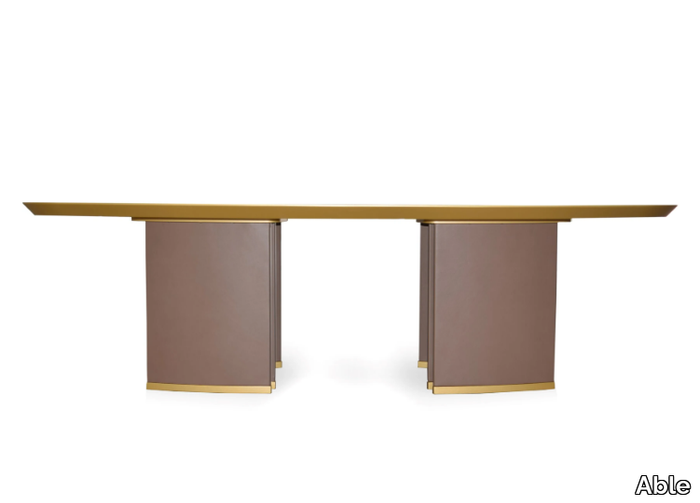 ALAN - Upholstered leather with MDF tabletop contract table _ Able