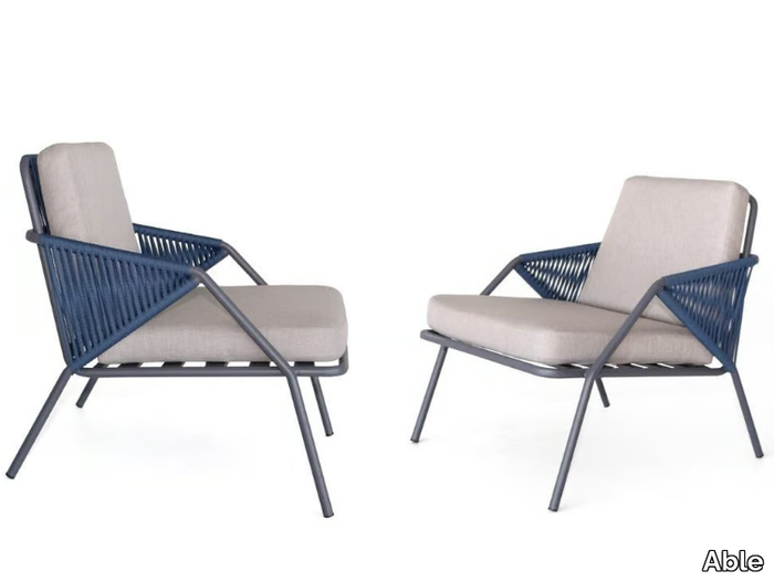 ANTIBES - Garden fabric easy chair with armrests _ Able