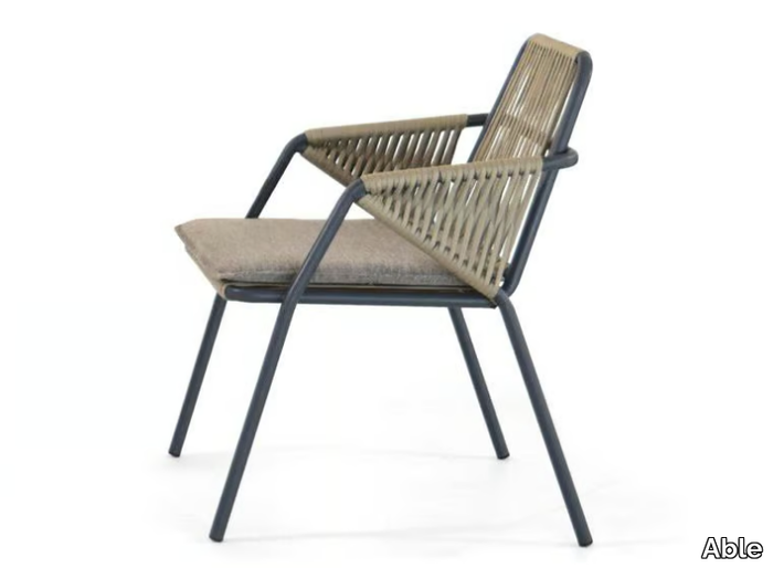 ANTIBES - Fabric garden chair with armrests _ Able