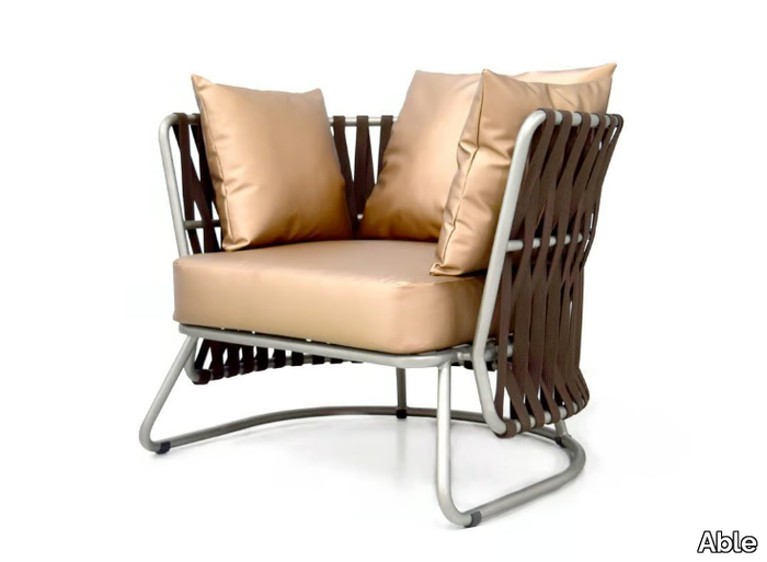 CHELSEA - Fabric garden armchair with armrests _ Able