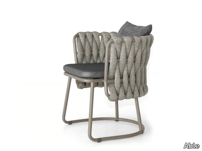 CHELSEA - Fabric garden chair with armrests _ Able