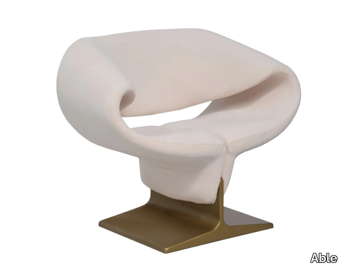 RIBBON - Fabric easy chair with armrests _ Able