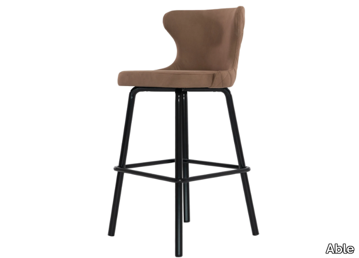 TEATRO - High leather stool with footrest _ Able