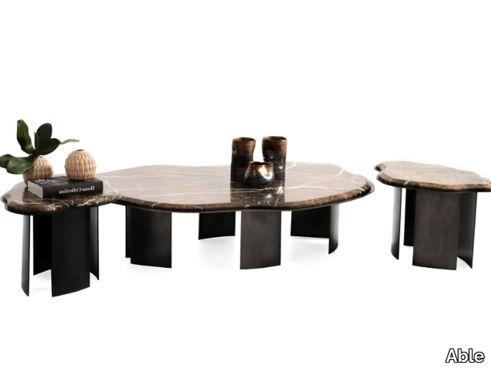GALLA - Low metal with Solid Surface top coffee table _ Able