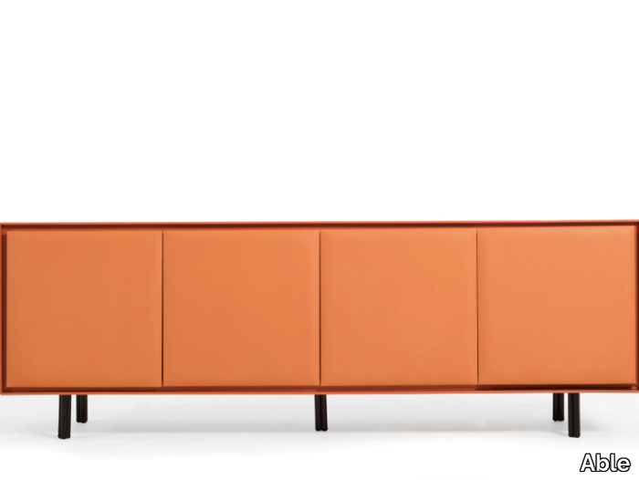 RAMELLA - MDF and leather sideboard with doors and drawers _ Able