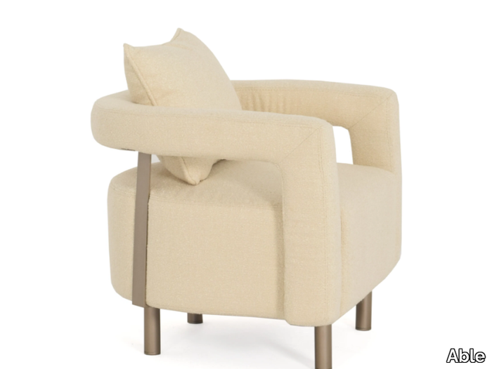 THOR - Fabric easy chair with armrests _ Able