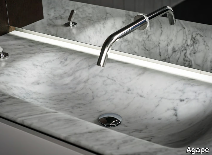 OTTOCENTO 002 - Inset rectangular marble washbasin _ Agape