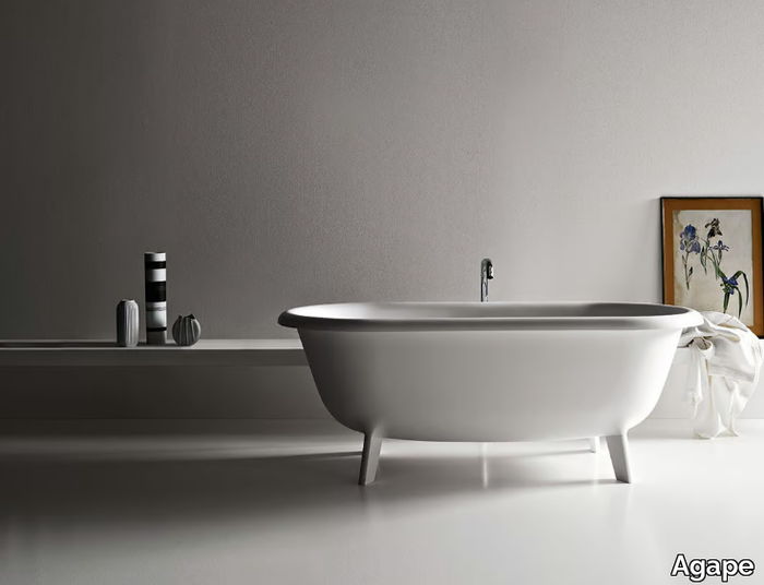 OTTOCENTO SMALL - Oval Cristalplant® bathtub on legs _ Agape