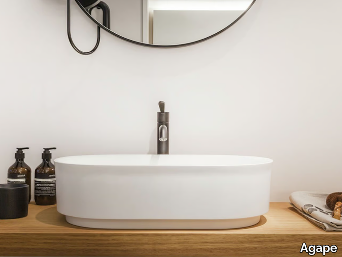 IMMERSION - Countertop Cristalplant® washbasin _ Agape