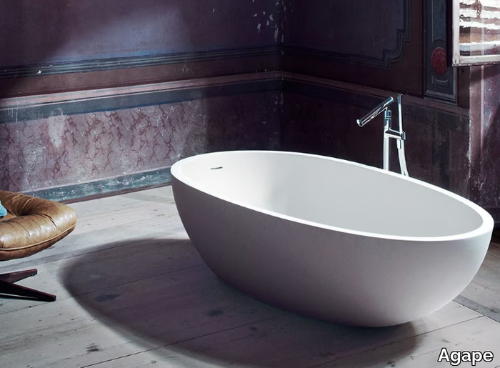 SPOON XL - Freestanding oval Cristalplant® bathtub _ Agape