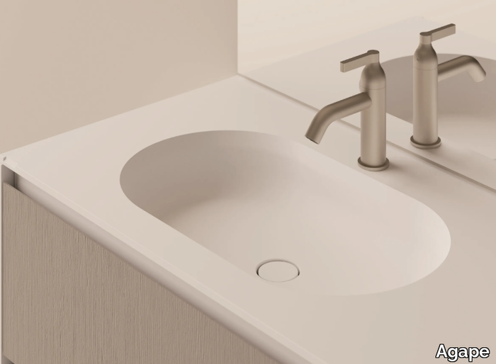 UNDICI - Undermount oval Solid Surface washbasin _ Agape