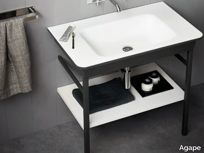 NOVECENTO XL - Console rectangular Cristalplant® washbasin _ Agape