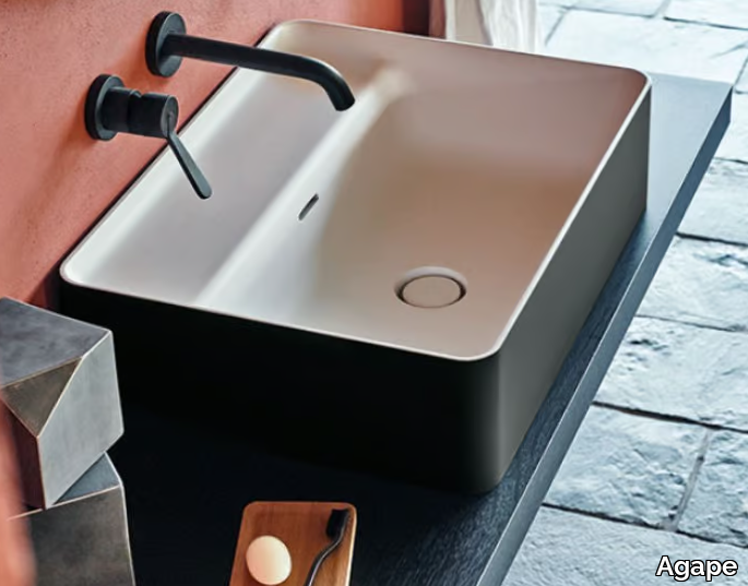 MARSIGLIA - Countertop rectangular Cristalplant® washbasin _ Agape